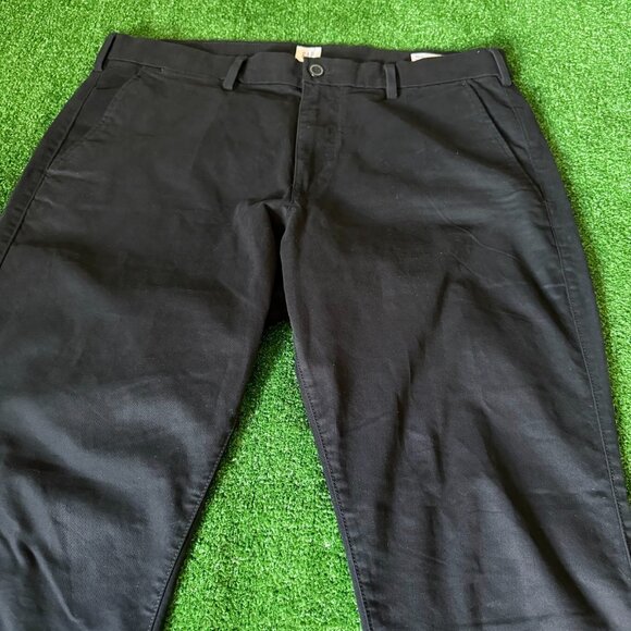 GAP Khaki Flat Front Straight Leg Skinny Stretch Chino Black Khaki Pants Size 36 - Picture 6 of 13